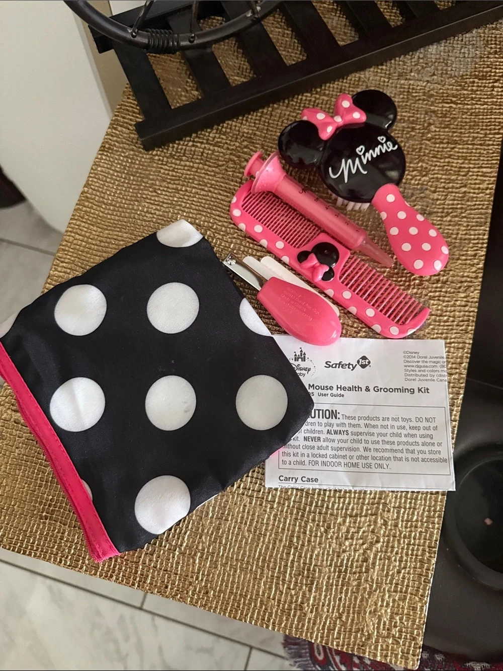Minnie Mouse Pink & Black Polka Dot Kids Grooming Kit